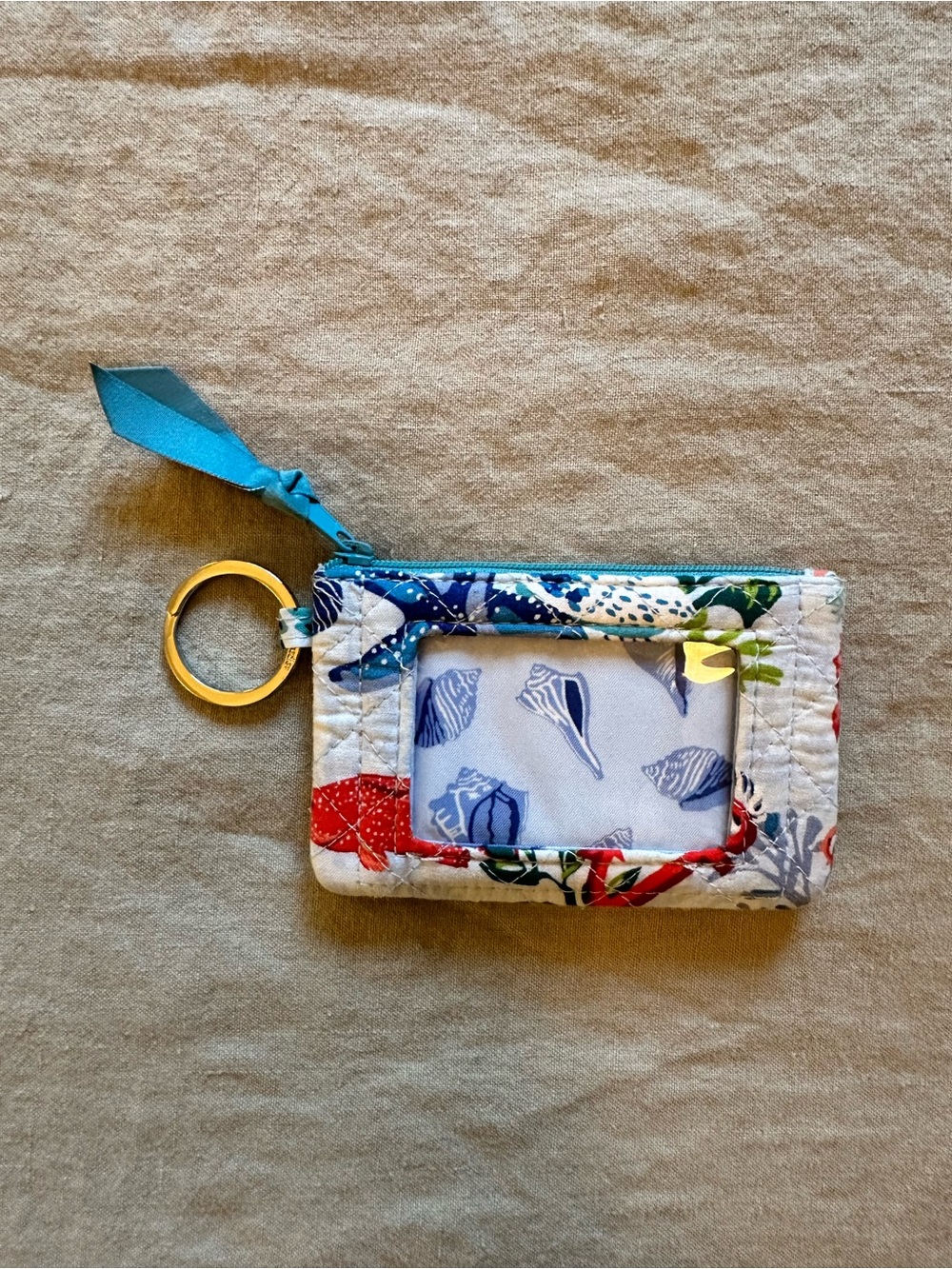 Vera Bradley Coral Reef Coin Purse Card Wallet - Picture 2 of 4